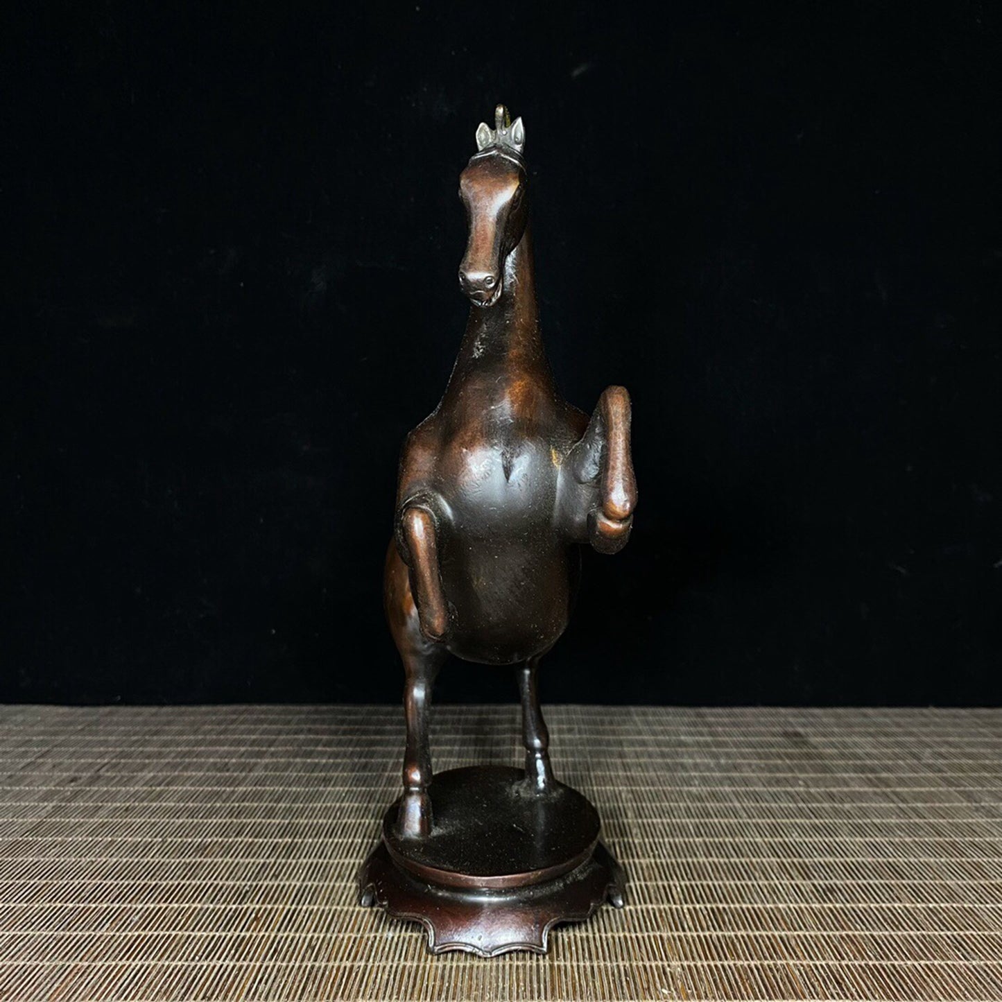 Chinese antique pure copper base warhorse