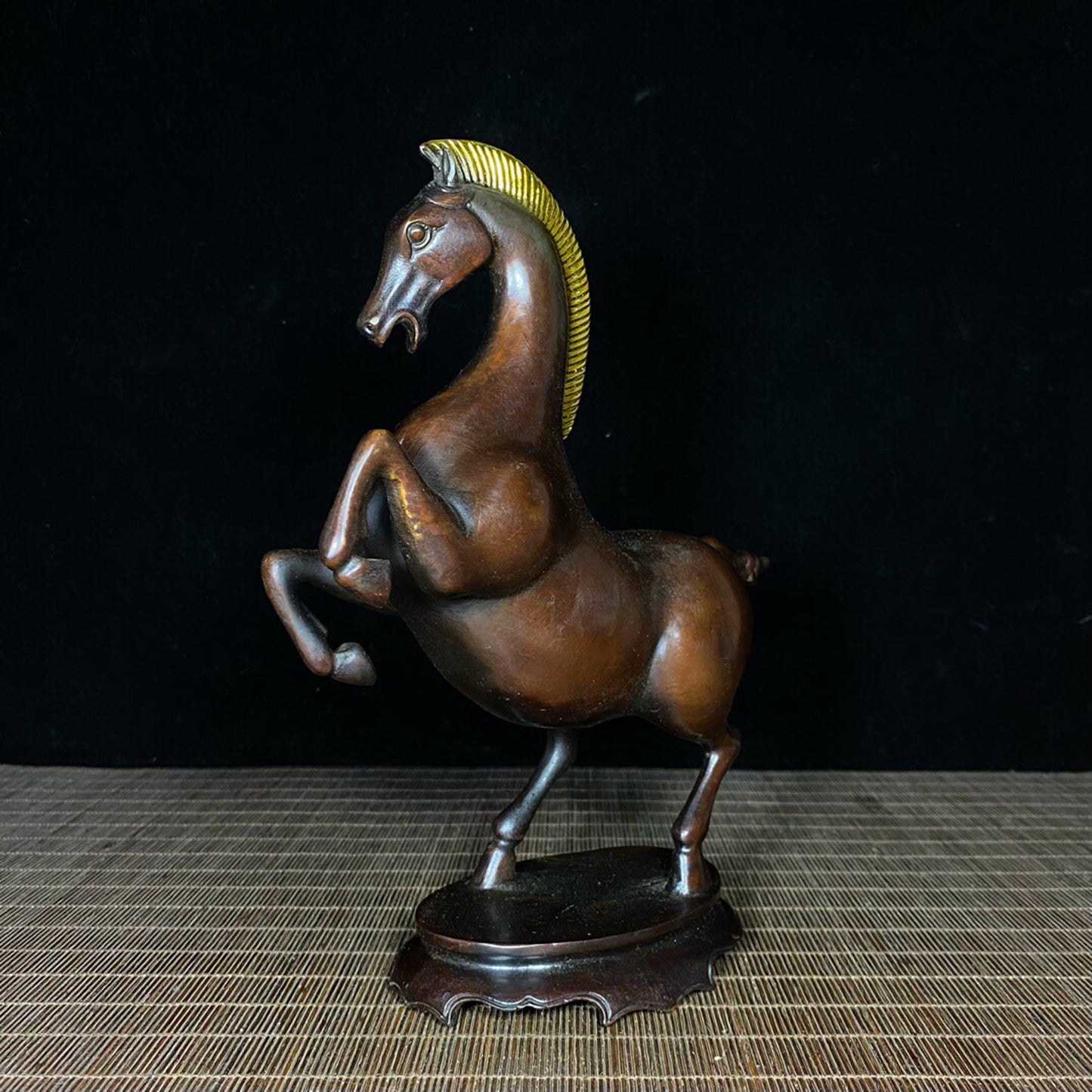 Chinese antique pure copper base warhorse