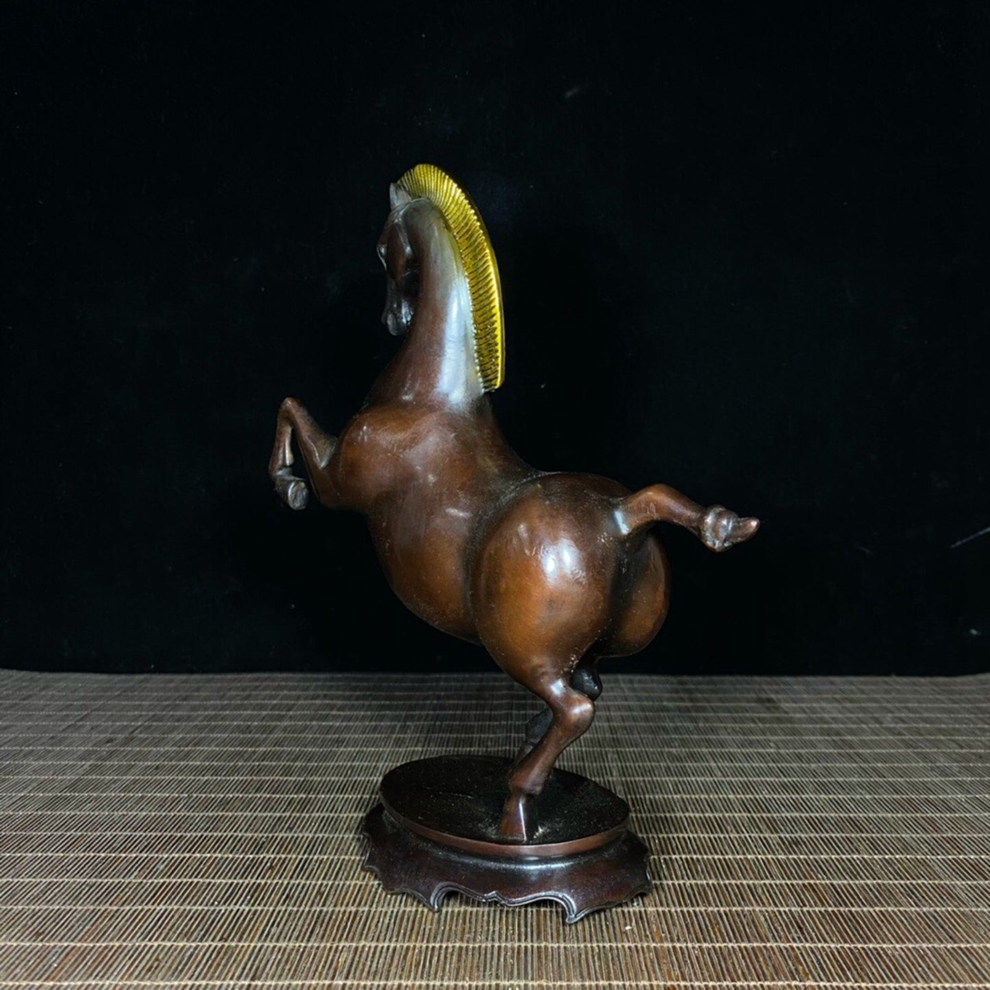 Chinese antique pure copper base warhorse