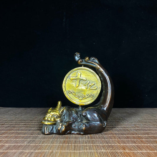 Chinese Antique Pure Copper Lucky Beast Pixiu