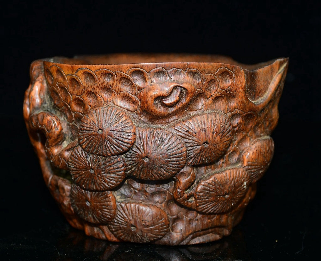 Boutique bamboo carved bowl ornaments