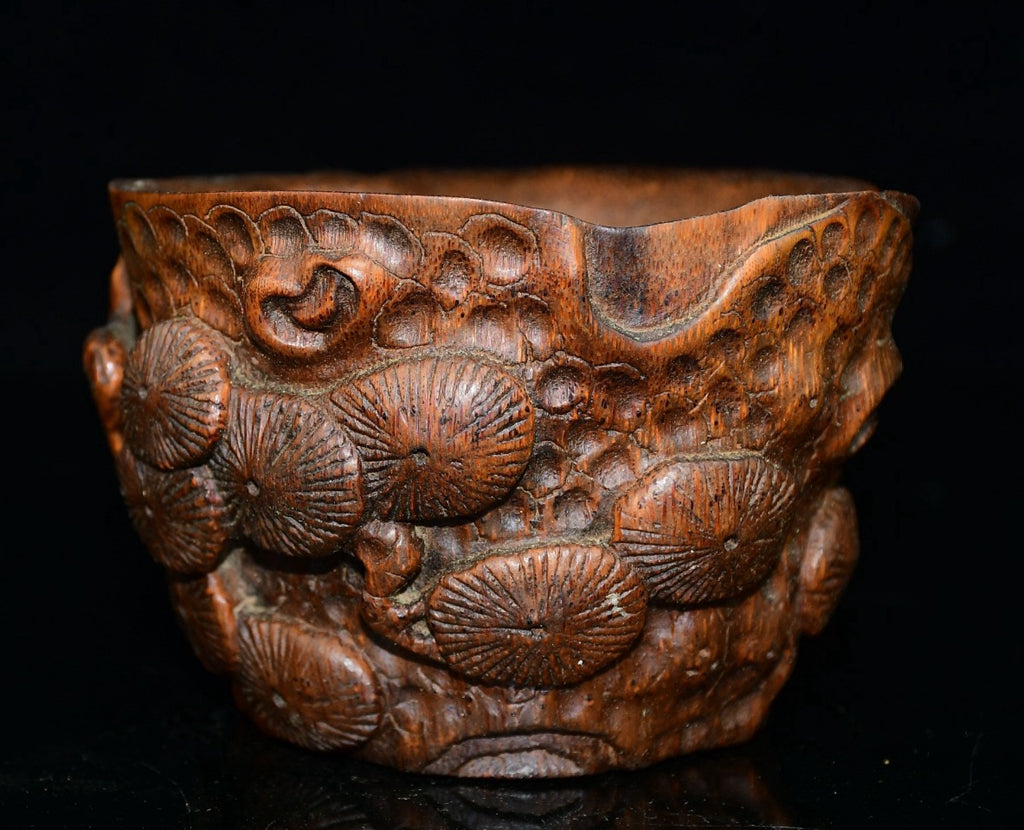 Boutique bamboo carved bowl ornaments