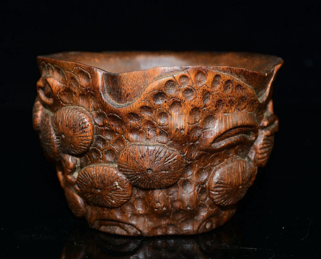 Boutique bamboo carved bowl ornaments