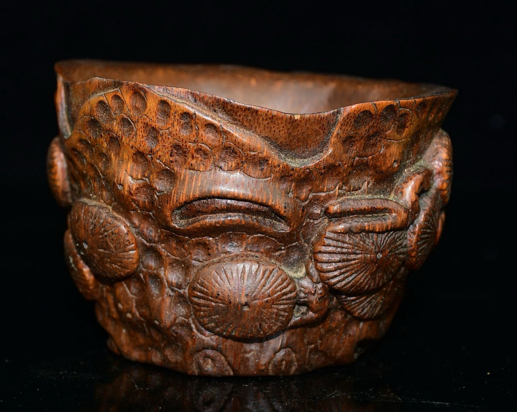 Boutique bamboo carved bowl ornaments