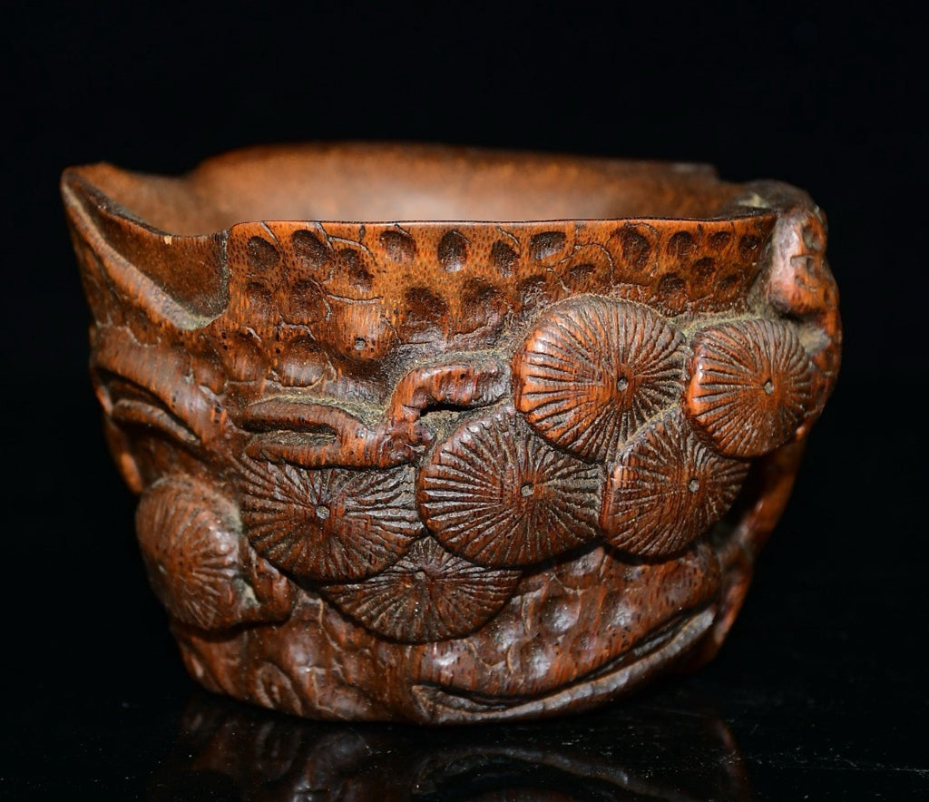 Boutique bamboo carved bowl ornaments