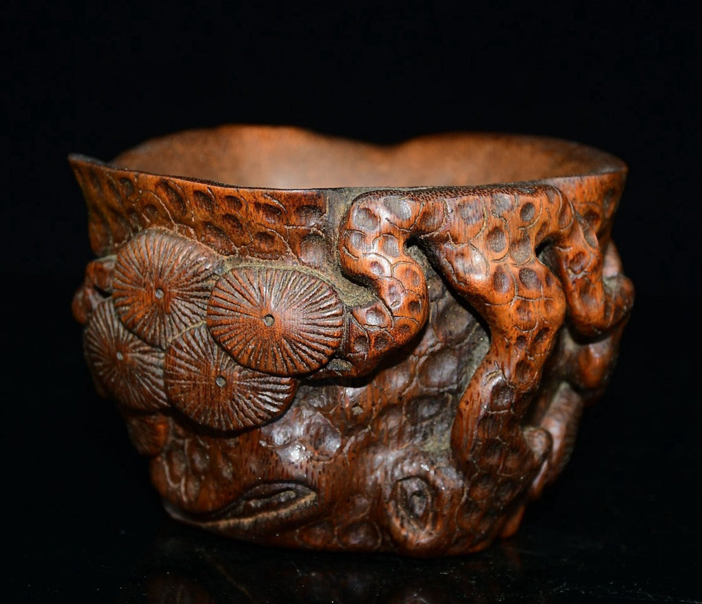 Boutique bamboo carved bowl ornaments