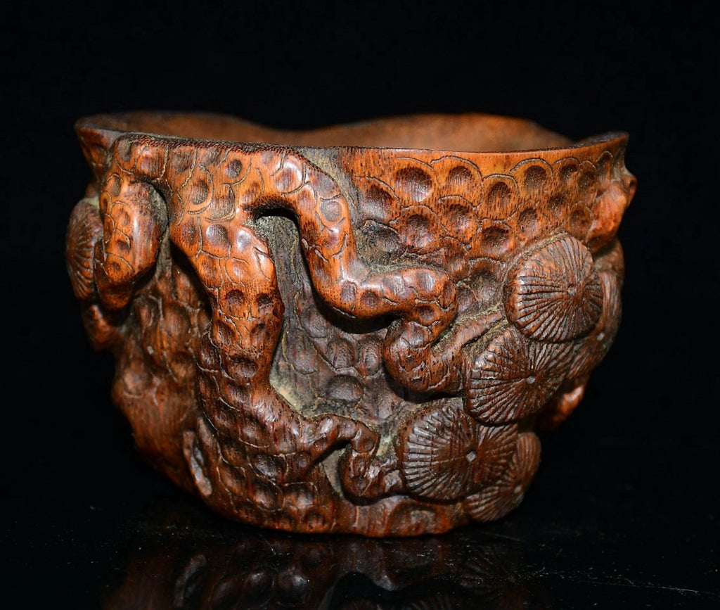 Boutique bamboo carved bowl ornaments