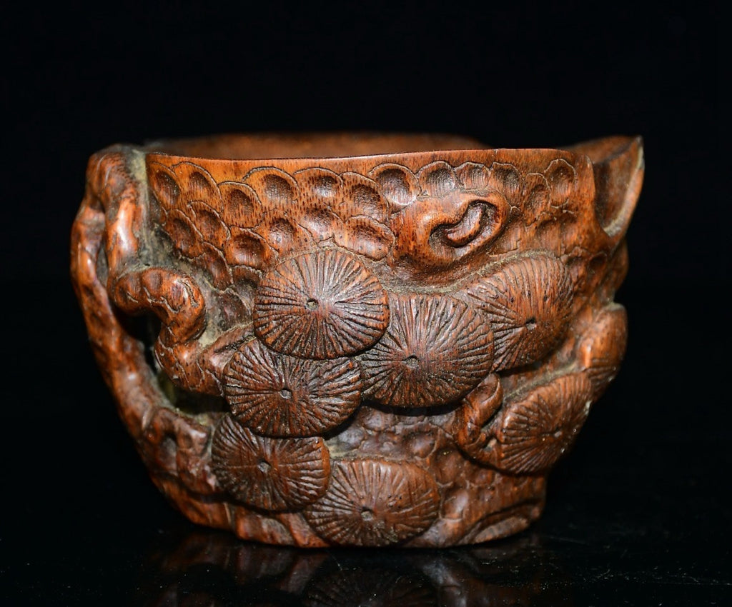 Boutique bamboo carved bowl ornaments