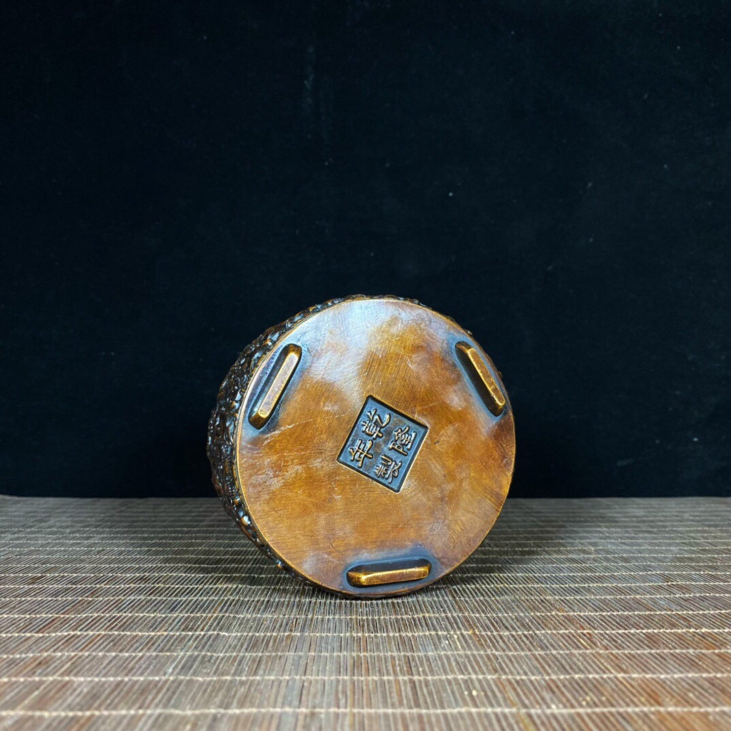 Chinese Antique Pure Copper Relief Turtle Thousand Crane Stove