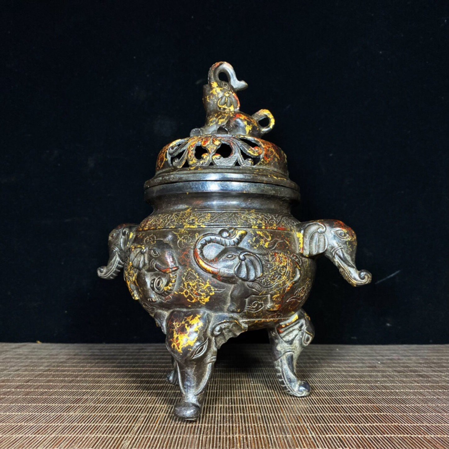 Chinese antique pure copper incense burner