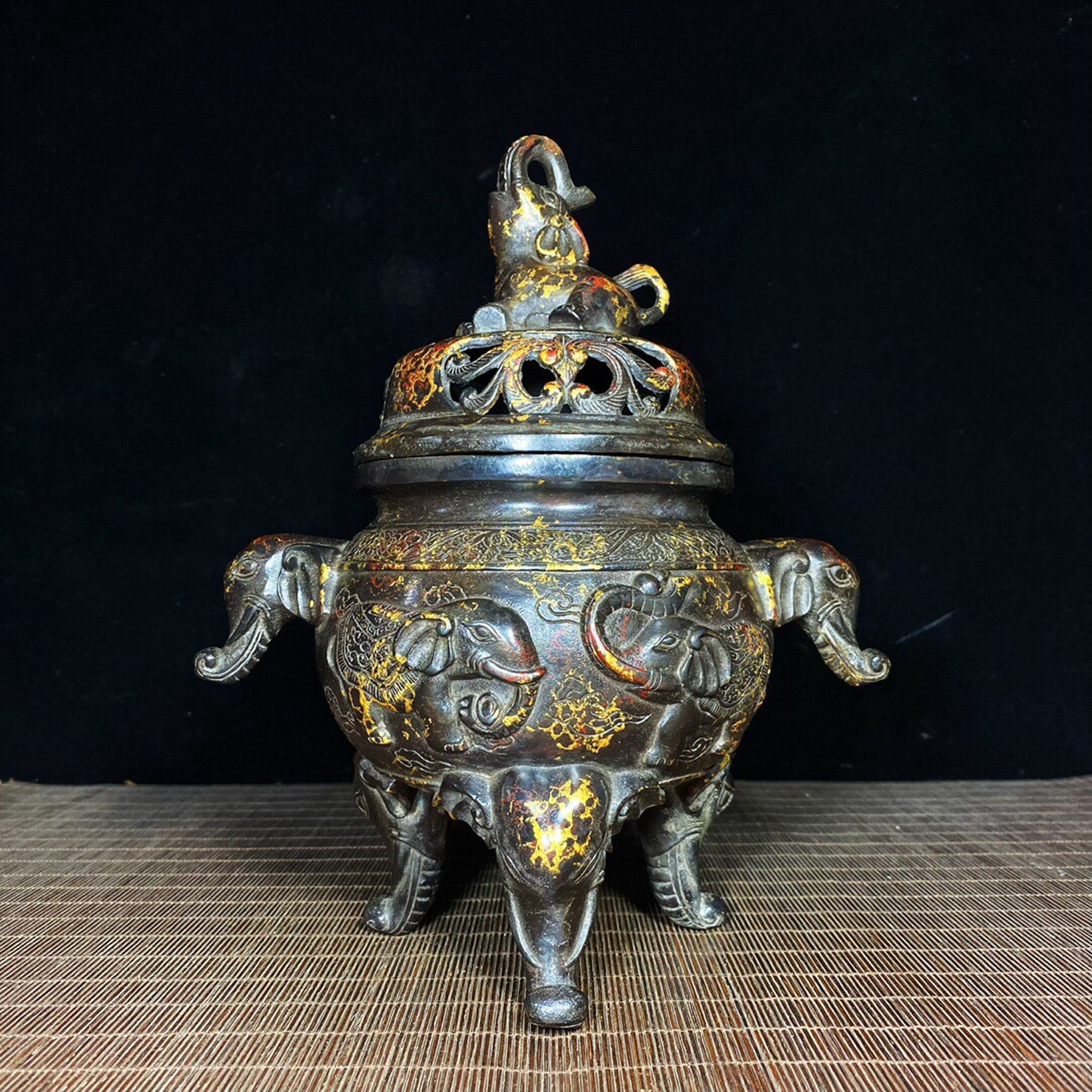 Chinese antique pure copper incense burner