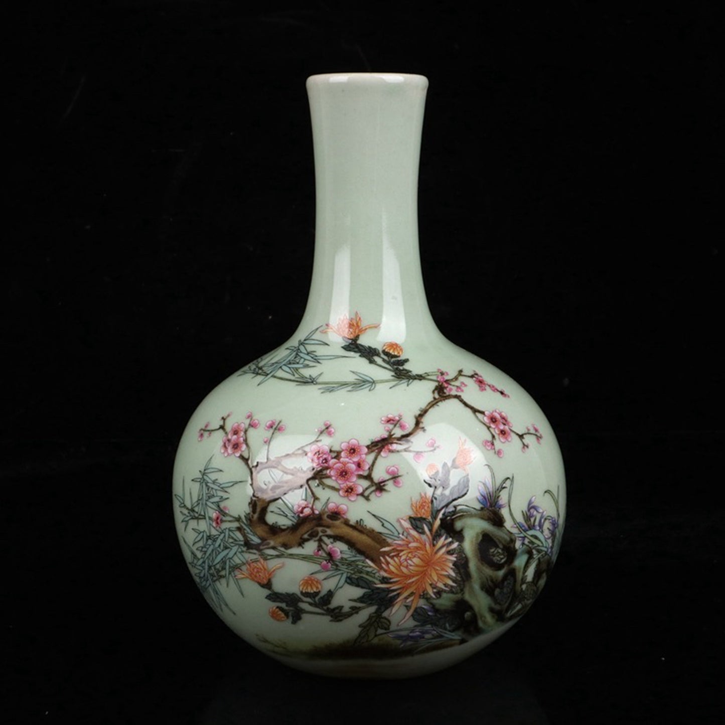 Pink floral patterned celestial vase