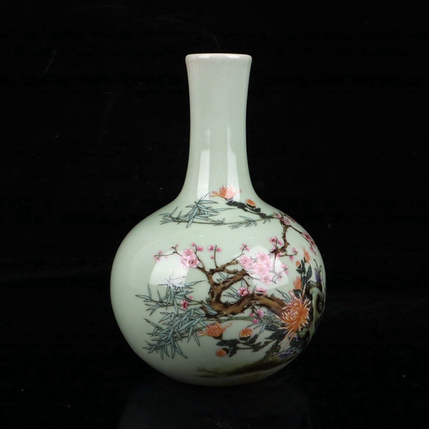 Pink floral patterned celestial vase