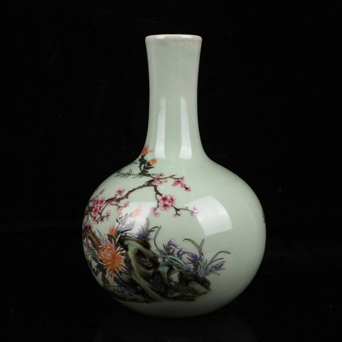 Pink floral patterned celestial vase