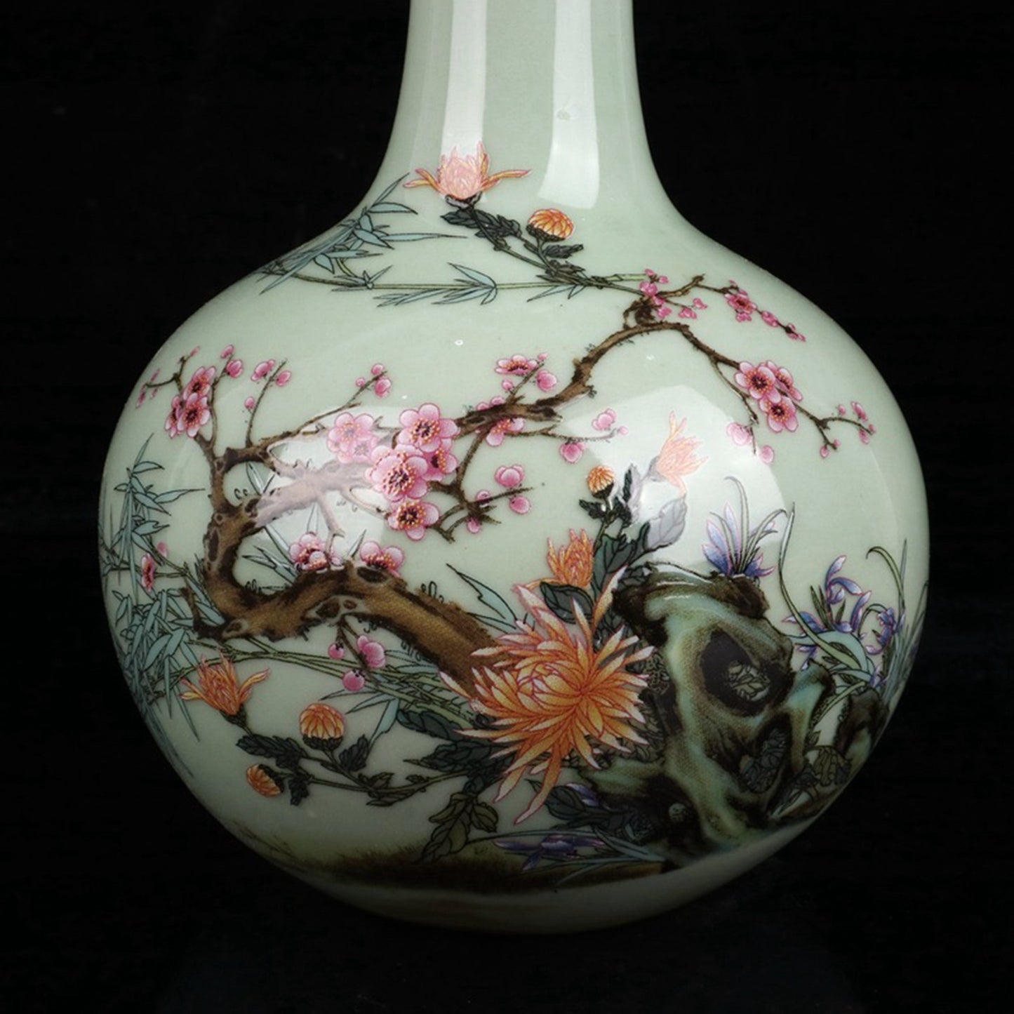 Pink floral patterned celestial vase