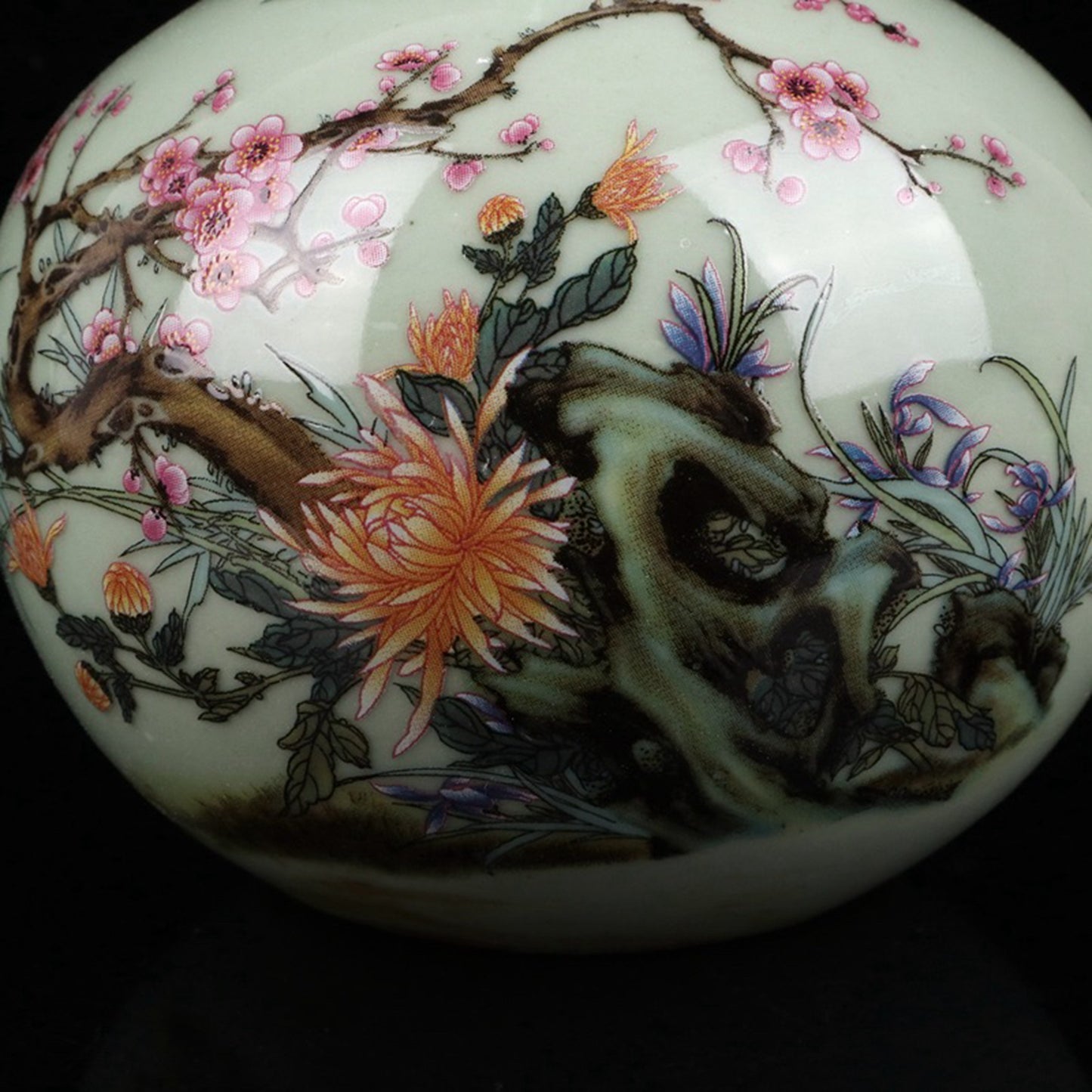 Pink floral patterned celestial vase