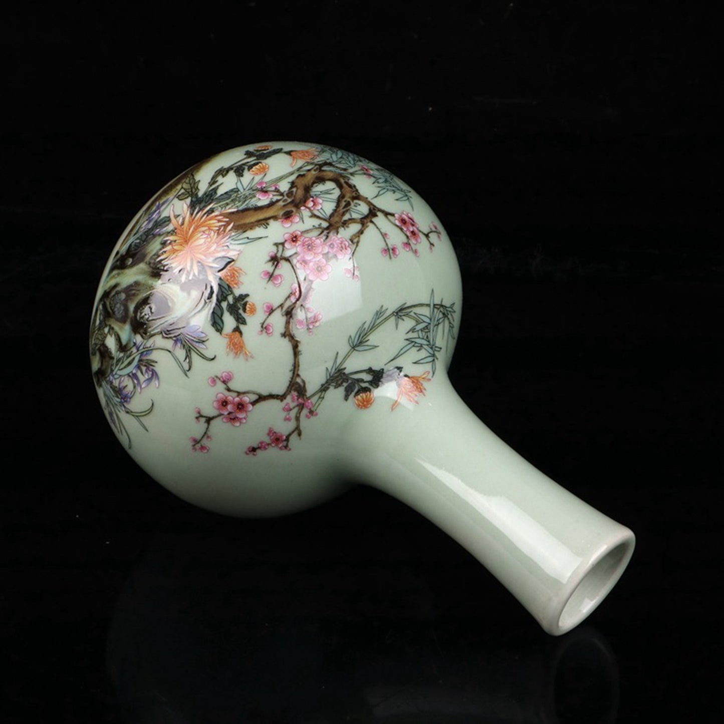 Pink floral patterned celestial vase