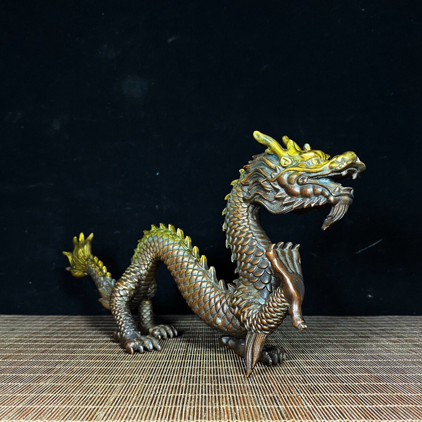 Chinese Antique Pure Copper Divine Dragon