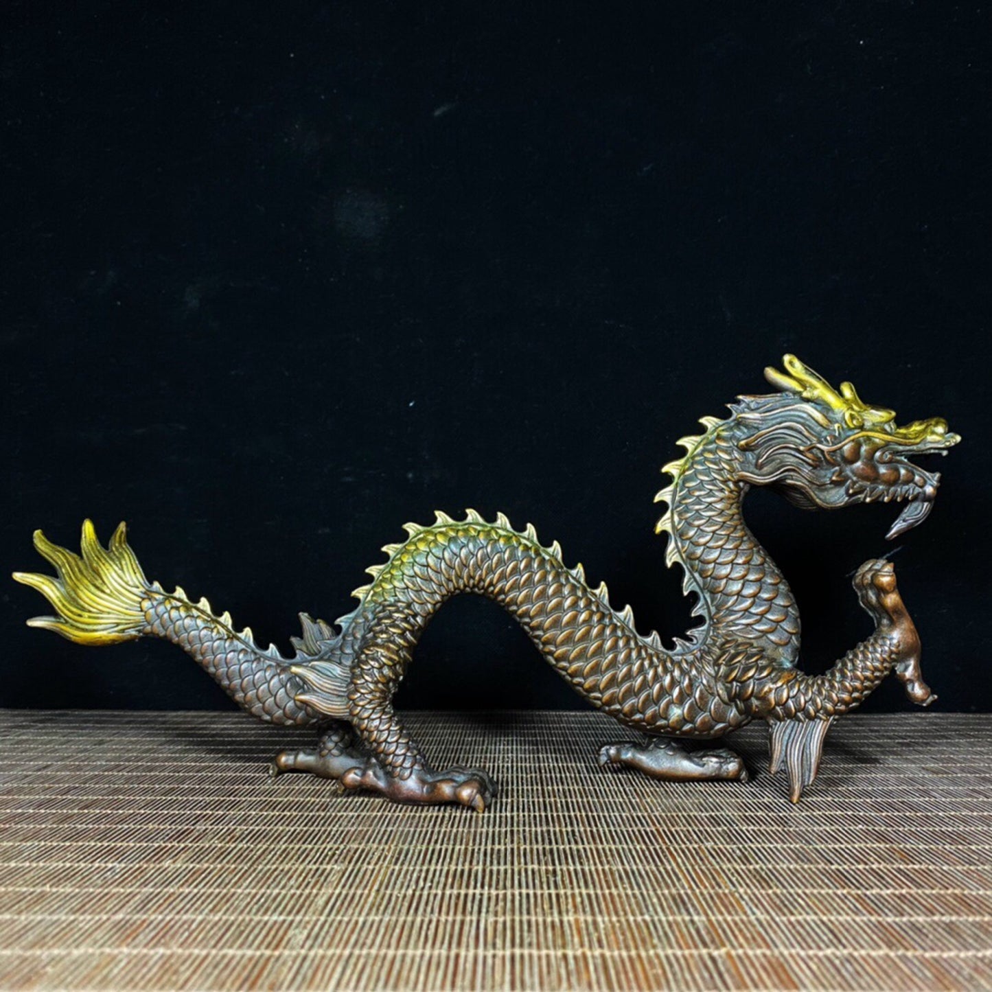 Chinese Antique Pure Copper Divine Dragon