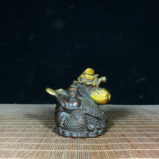 Chinese antique pure copper cabbage ingot gold toad
