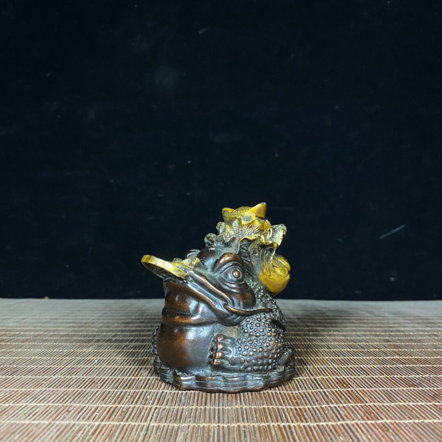 Chinese antique pure copper cabbage ingot gold toad