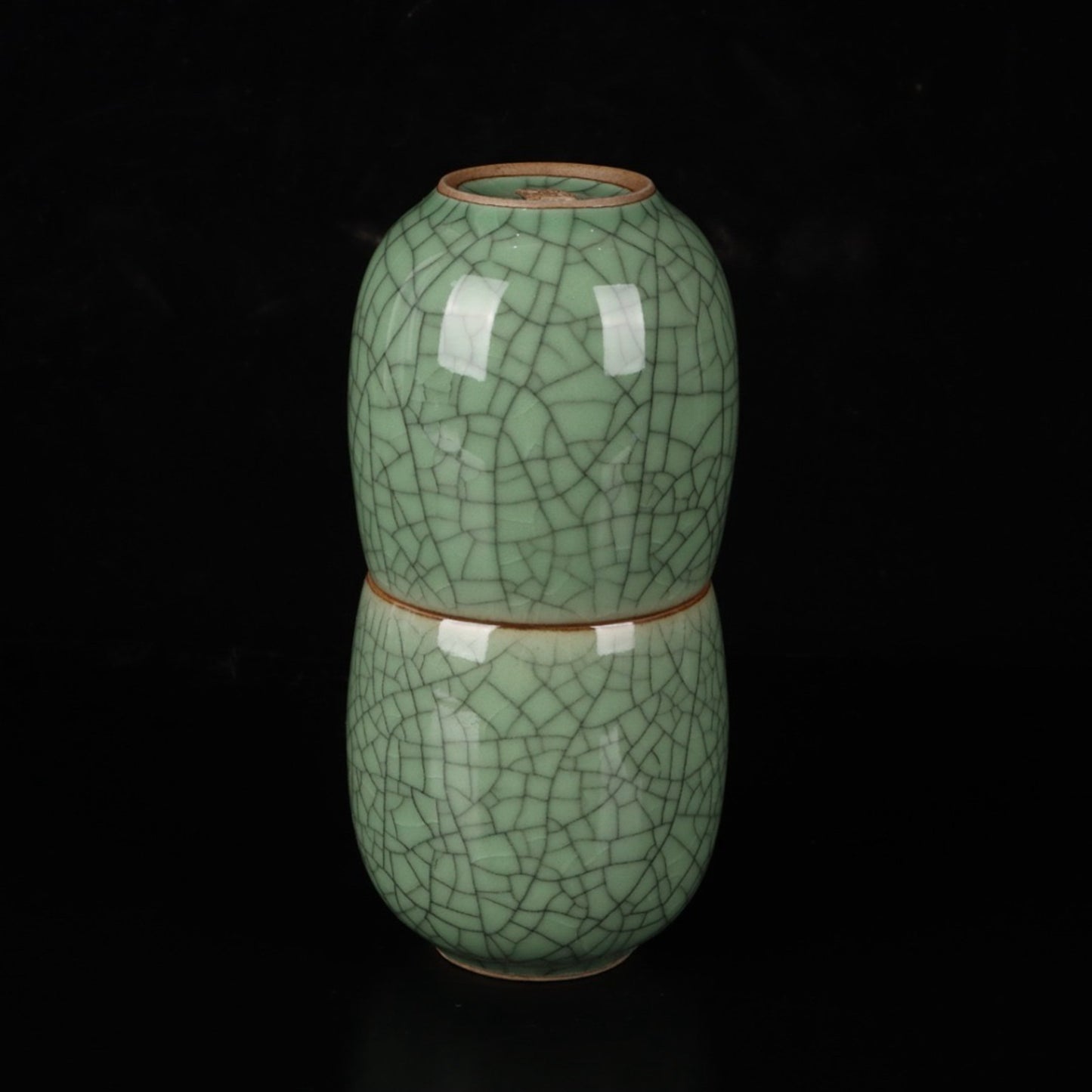 Green glazed open sheet deep mouth cup