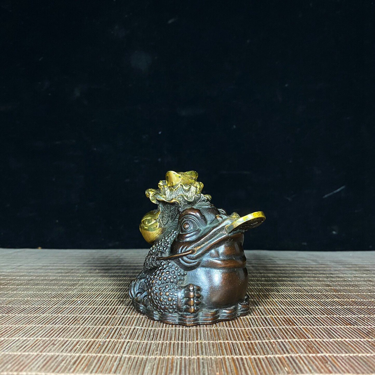 Chinese antique pure copper cabbage ingot gold toad