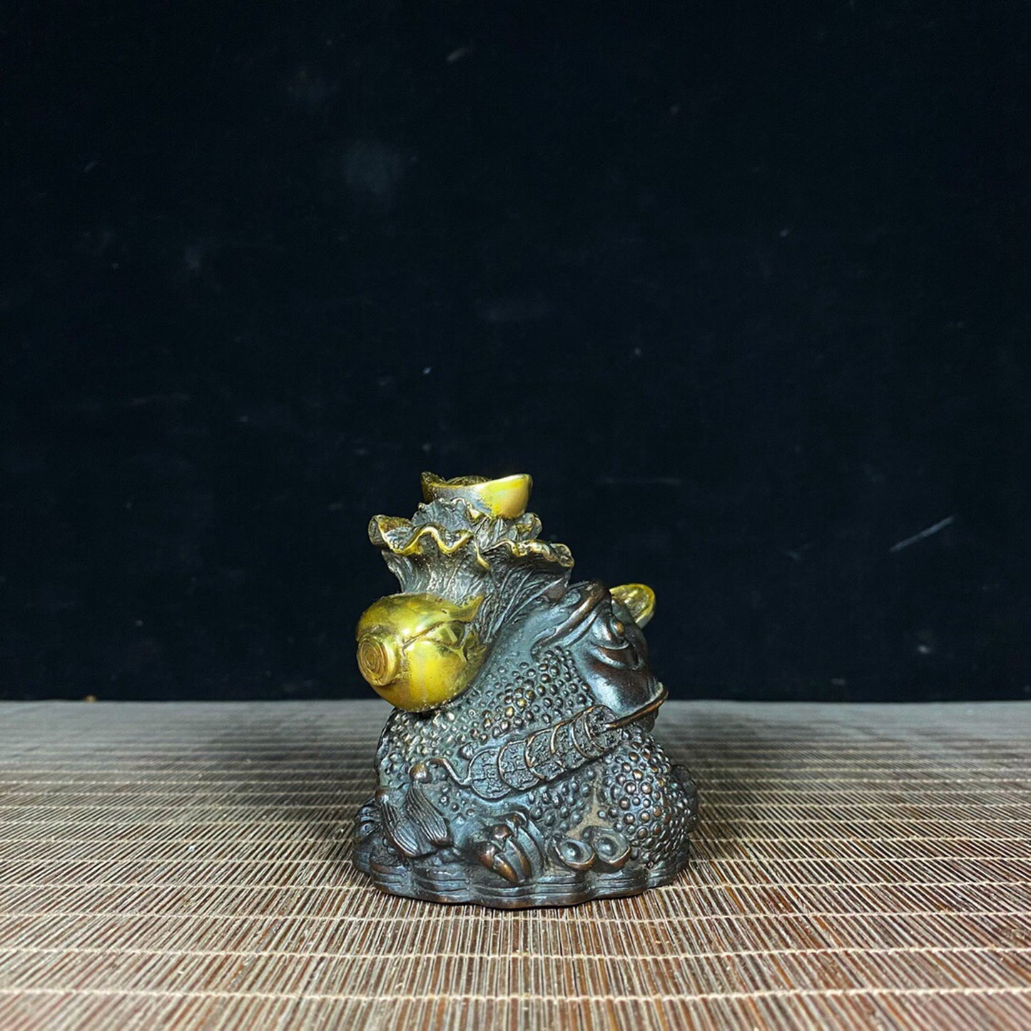 Chinese antique pure copper cabbage ingot gold toad