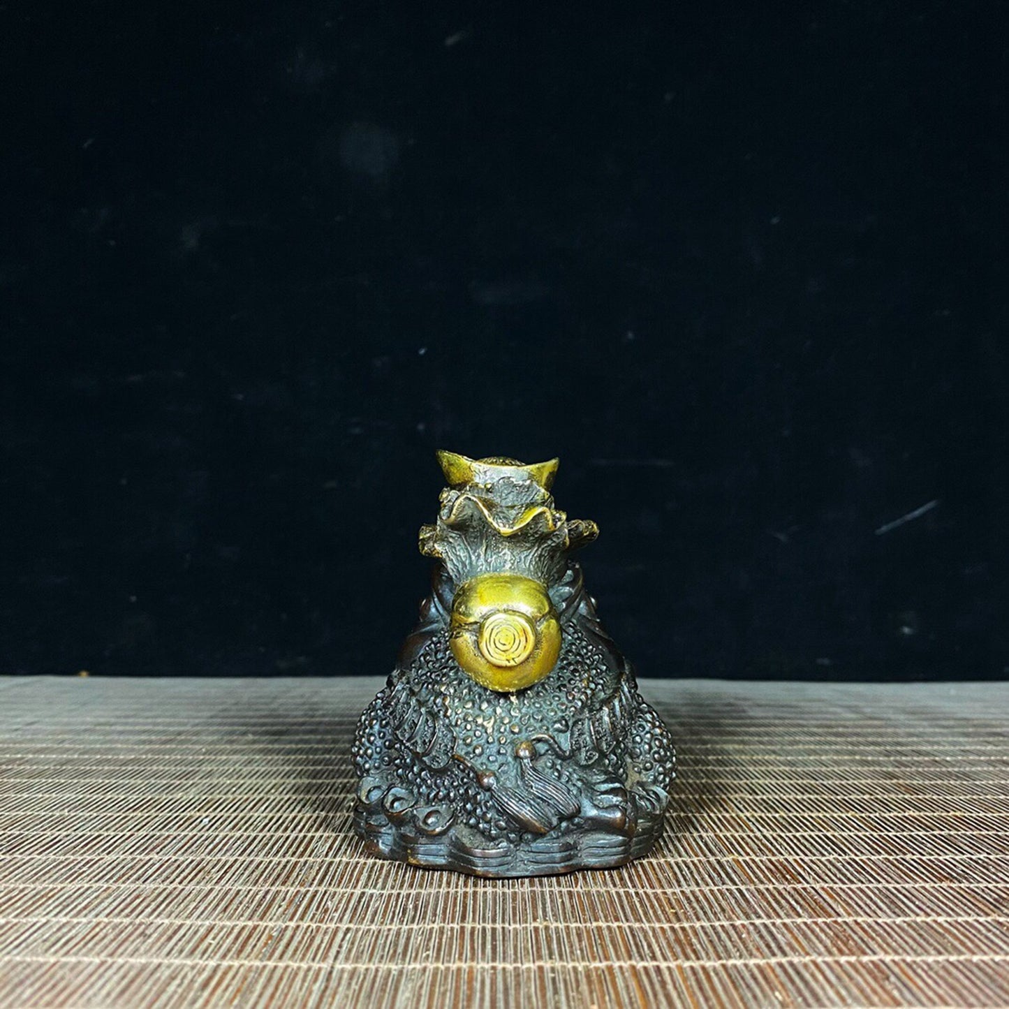 Chinese antique pure copper cabbage ingot gold toad