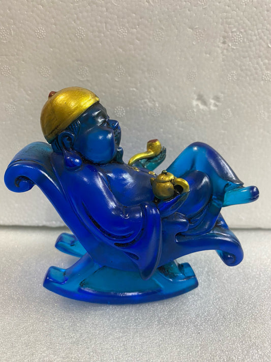 Chinese Antique Glass Small God of Wealth Ornament
