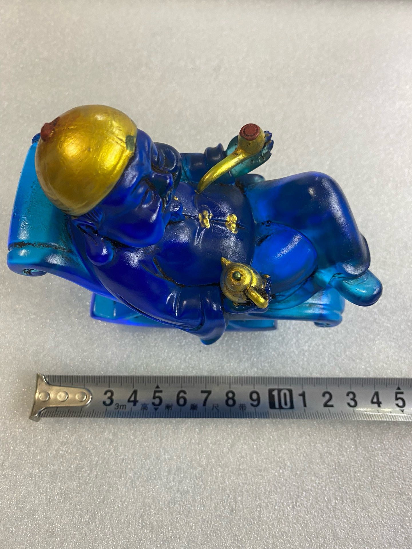Chinese Antique Glass Small God of Wealth Ornament