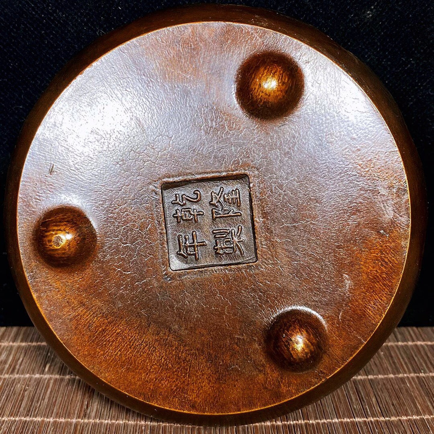 Chinese antique pure copper twelve zodiac animals ashtray and pen wash