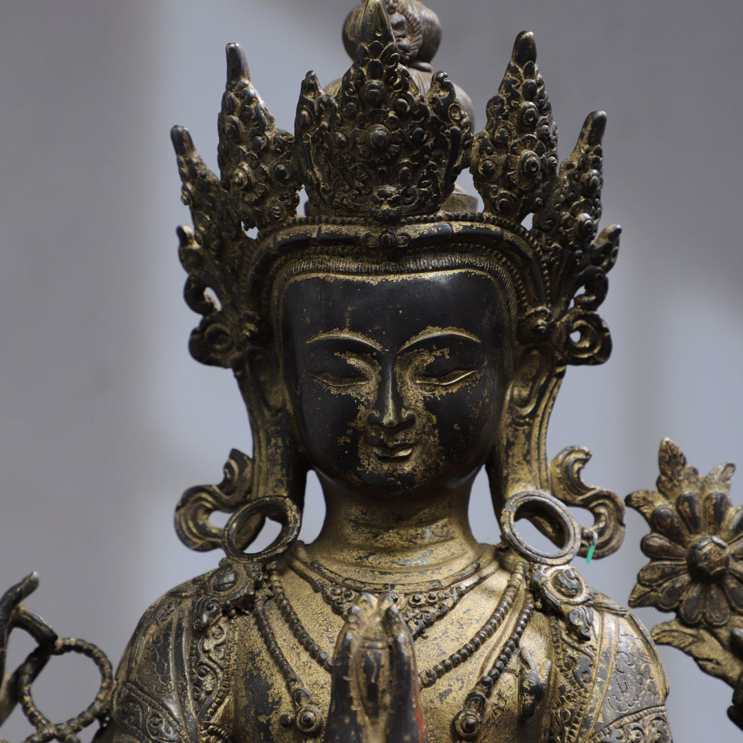 Copper Tuo Jin Splitting [Four Armed Guanyin] Buddha Statue