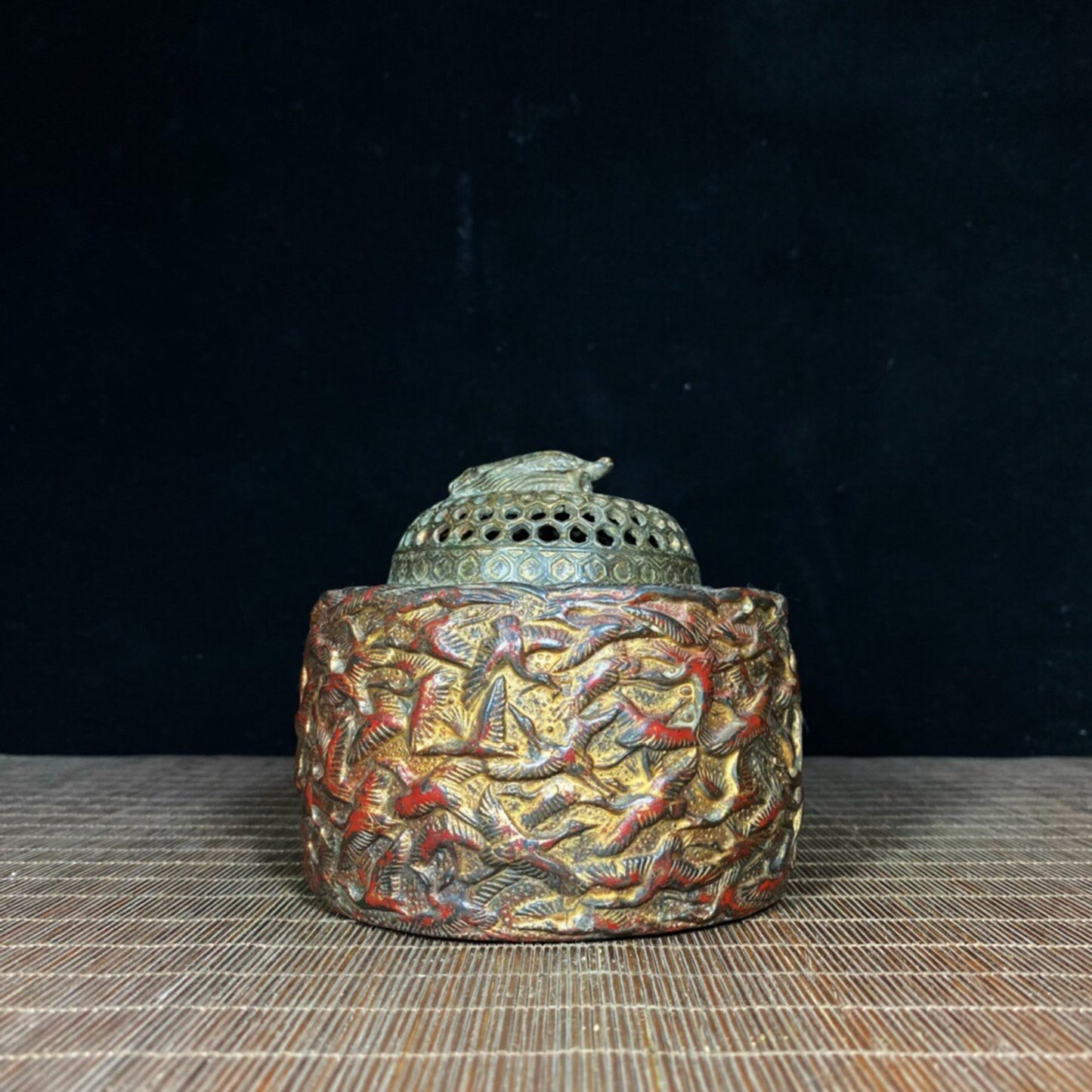 Chinese antique pure copper Qianhe furnace