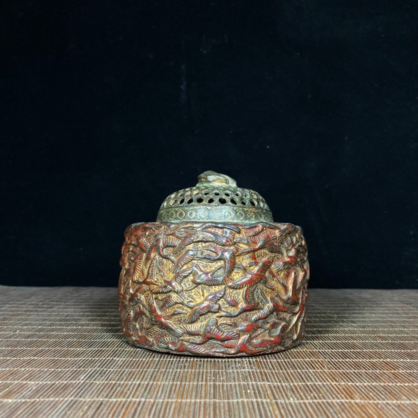 Chinese antique pure copper Qianhe furnace
