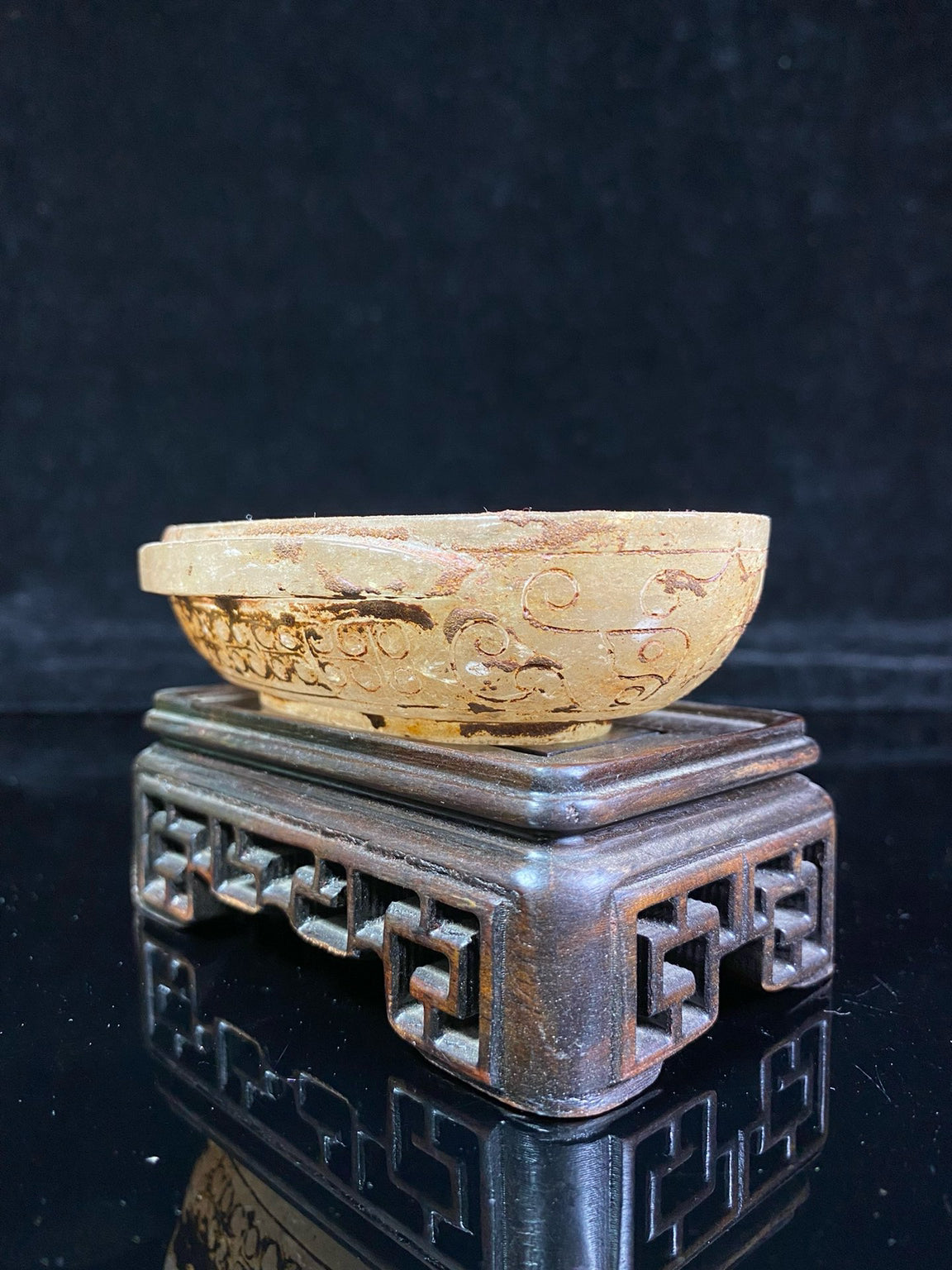 Chinese Antique Crystal Battle Han Style Double Ear Small Cap