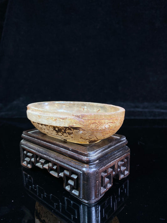 Chinese Antique Crystal Battle Han Style Double Ear Small Cap