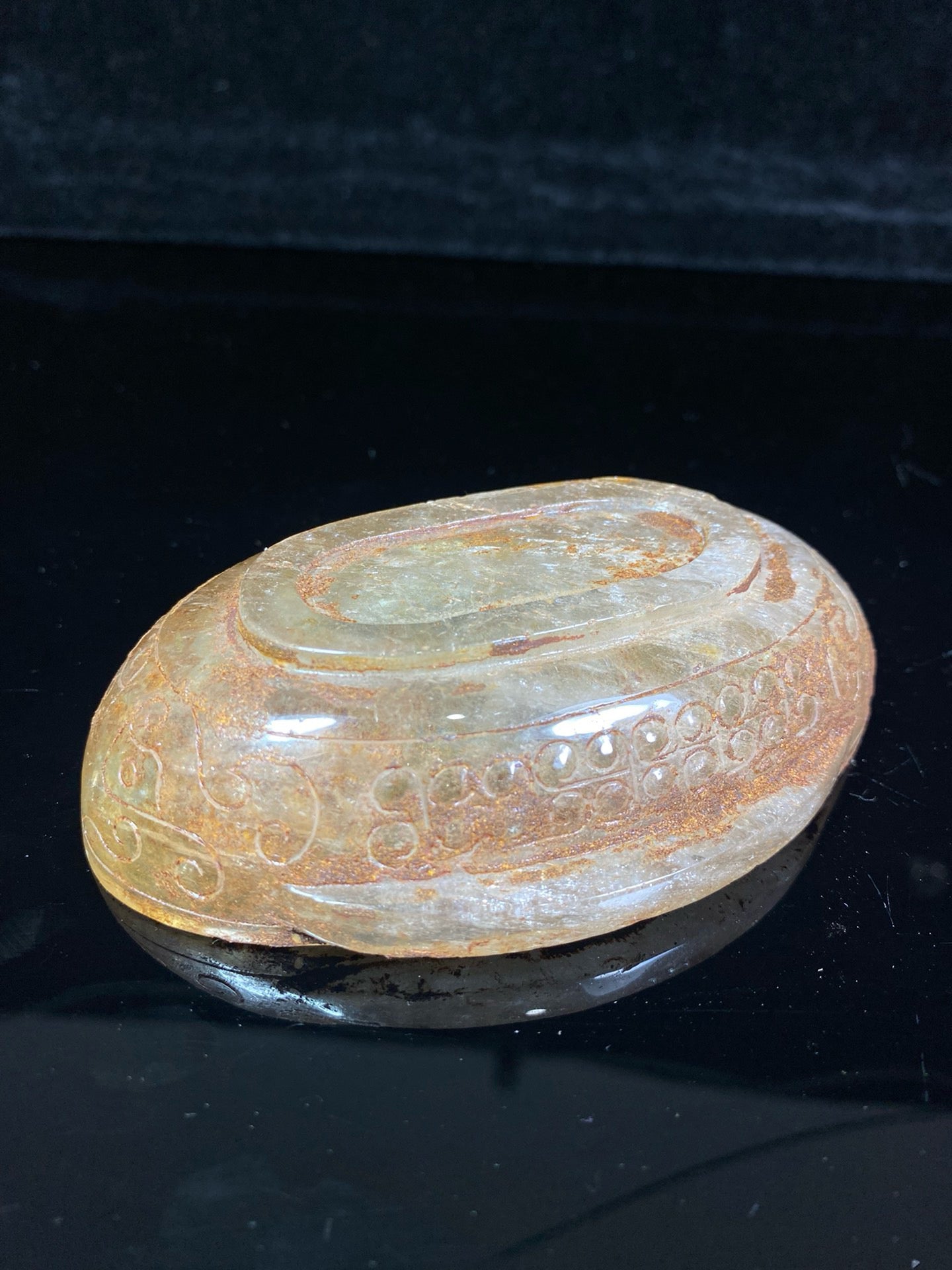 Chinese Antique Crystal Battle Han Style Double Ear Small Cap