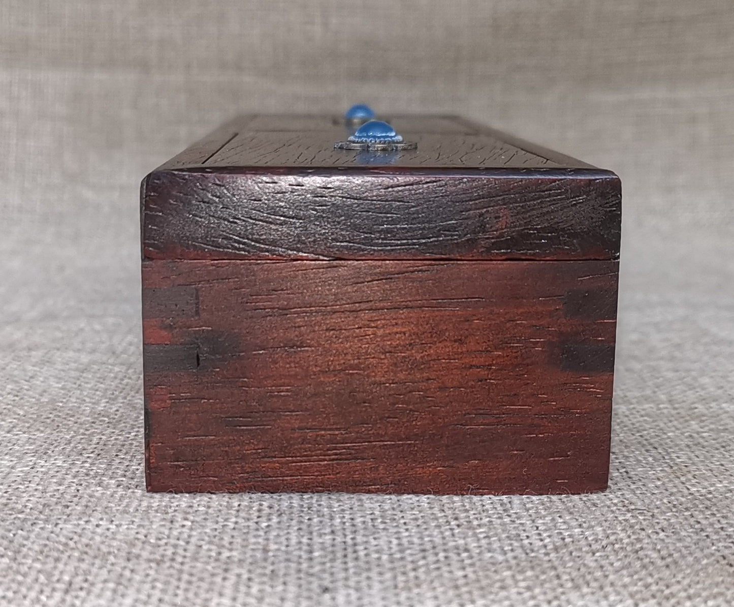 Redwood inlaid gemstone box