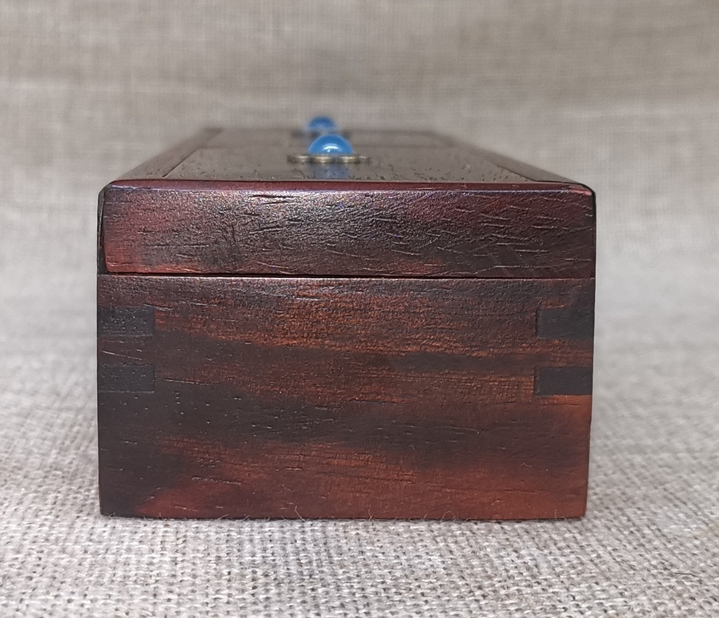 Redwood inlaid gemstone box