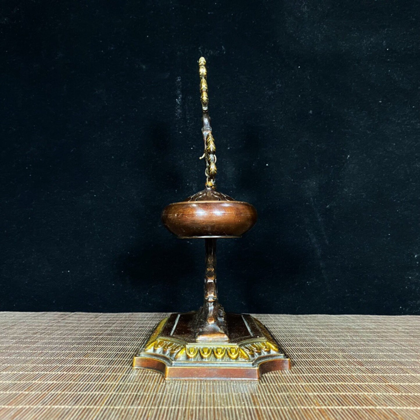 Chinese antique pure copper pine tree hanging furnace incense burner