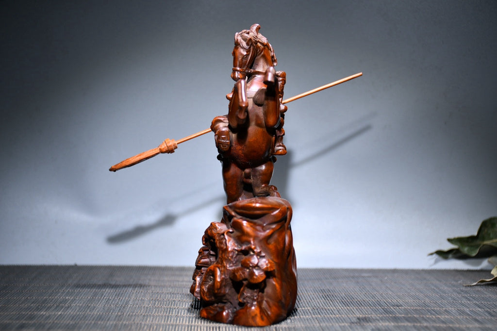 Huangyang wood horse riding Guan Gong ornament