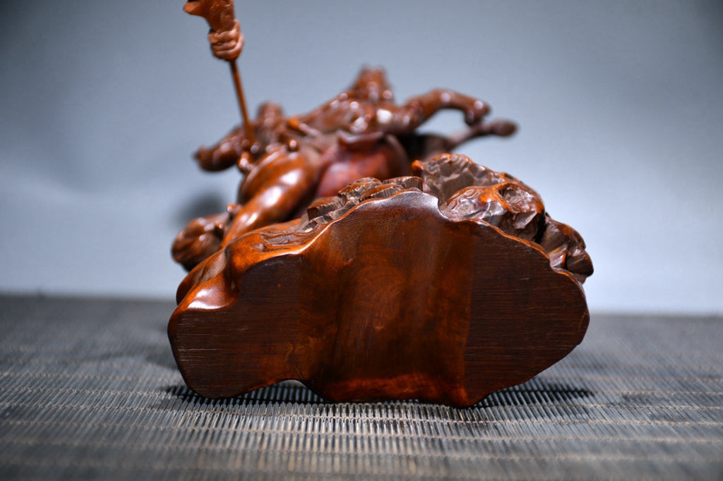 Huangyang wood horse riding Guan Gong ornament
