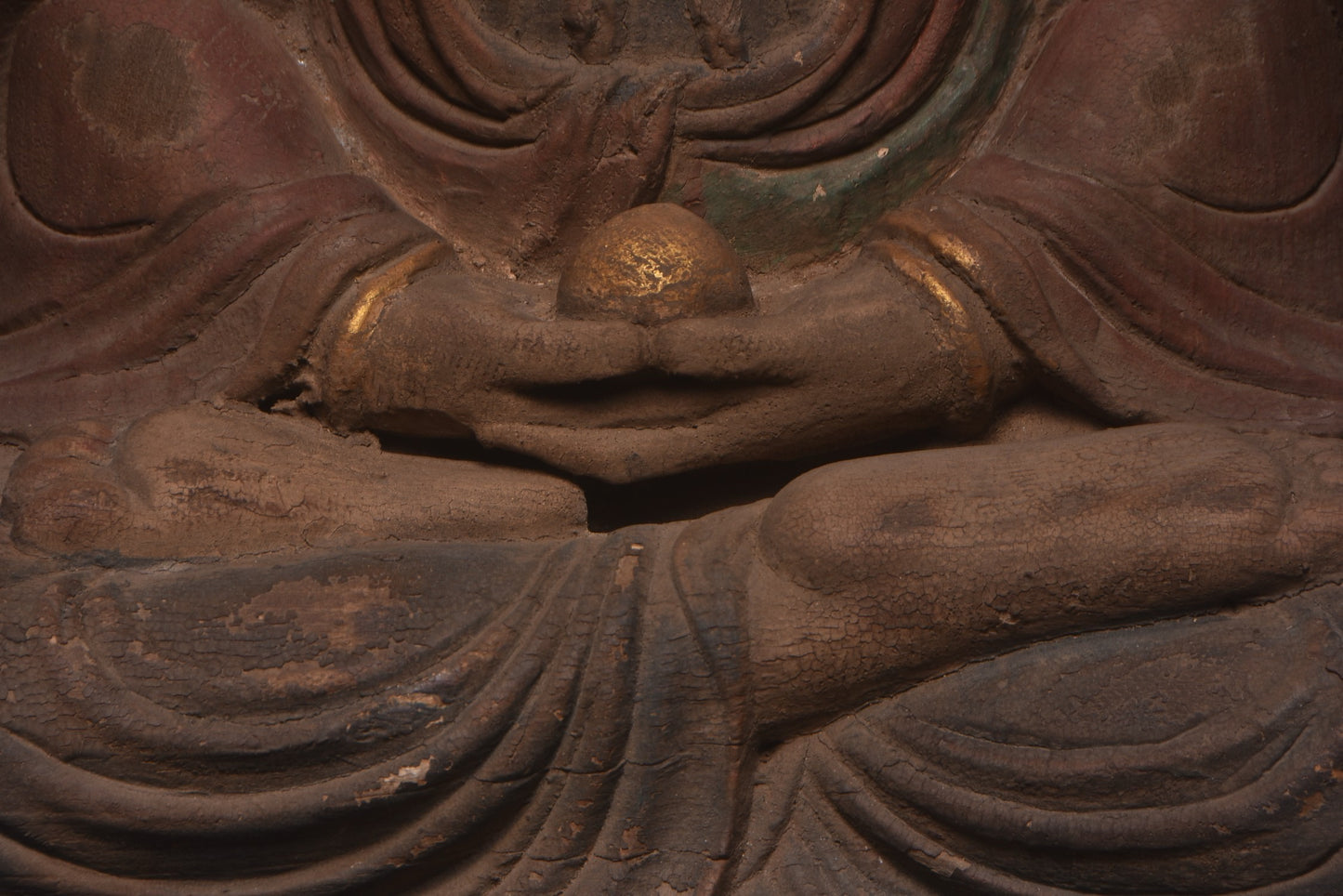 Old wood carving, Bodhisattva statue