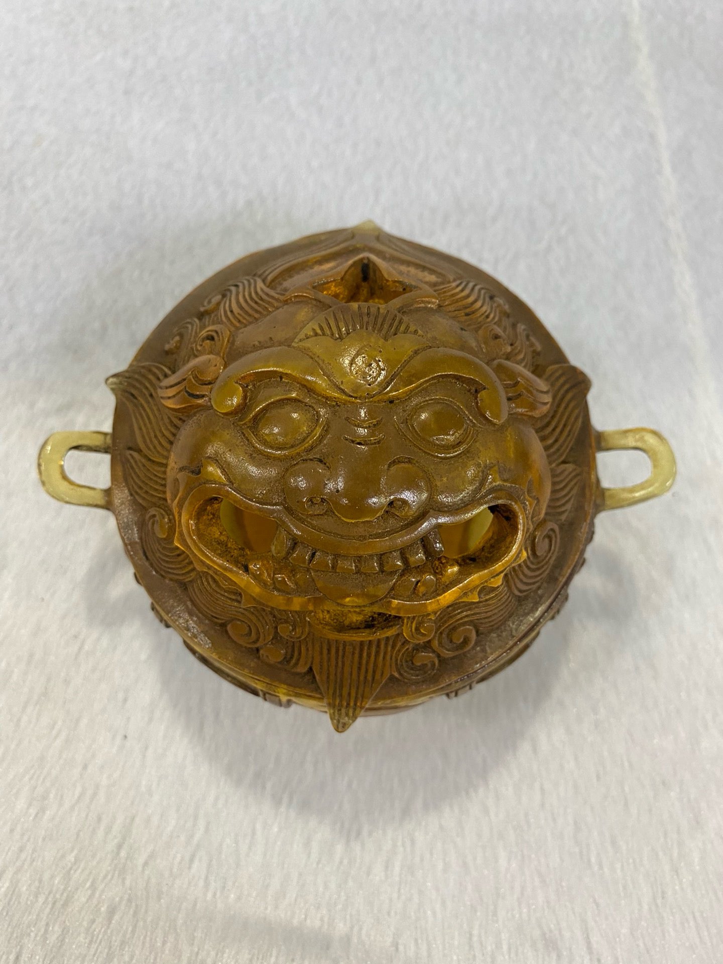 Chinese Antique Glass Gluttony Pattern Aromatherapy Stove