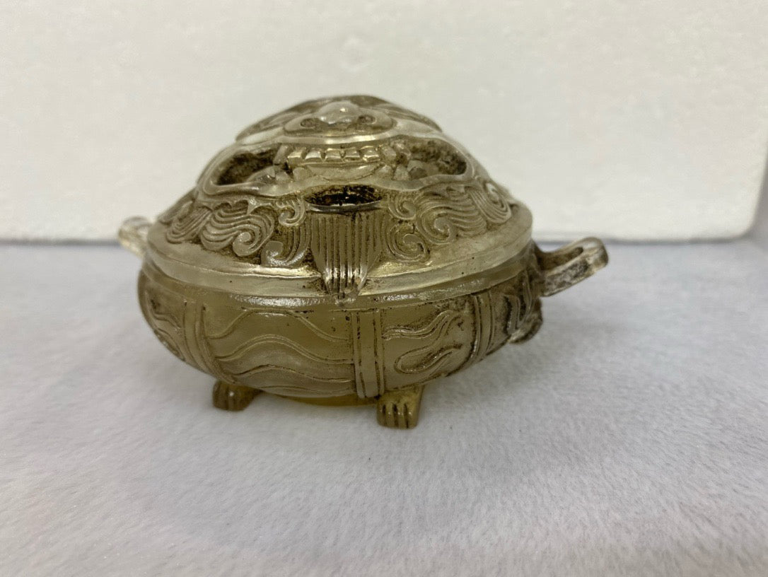 Chinese Antique Glass Gluttony Pattern Aromatherapy Stove