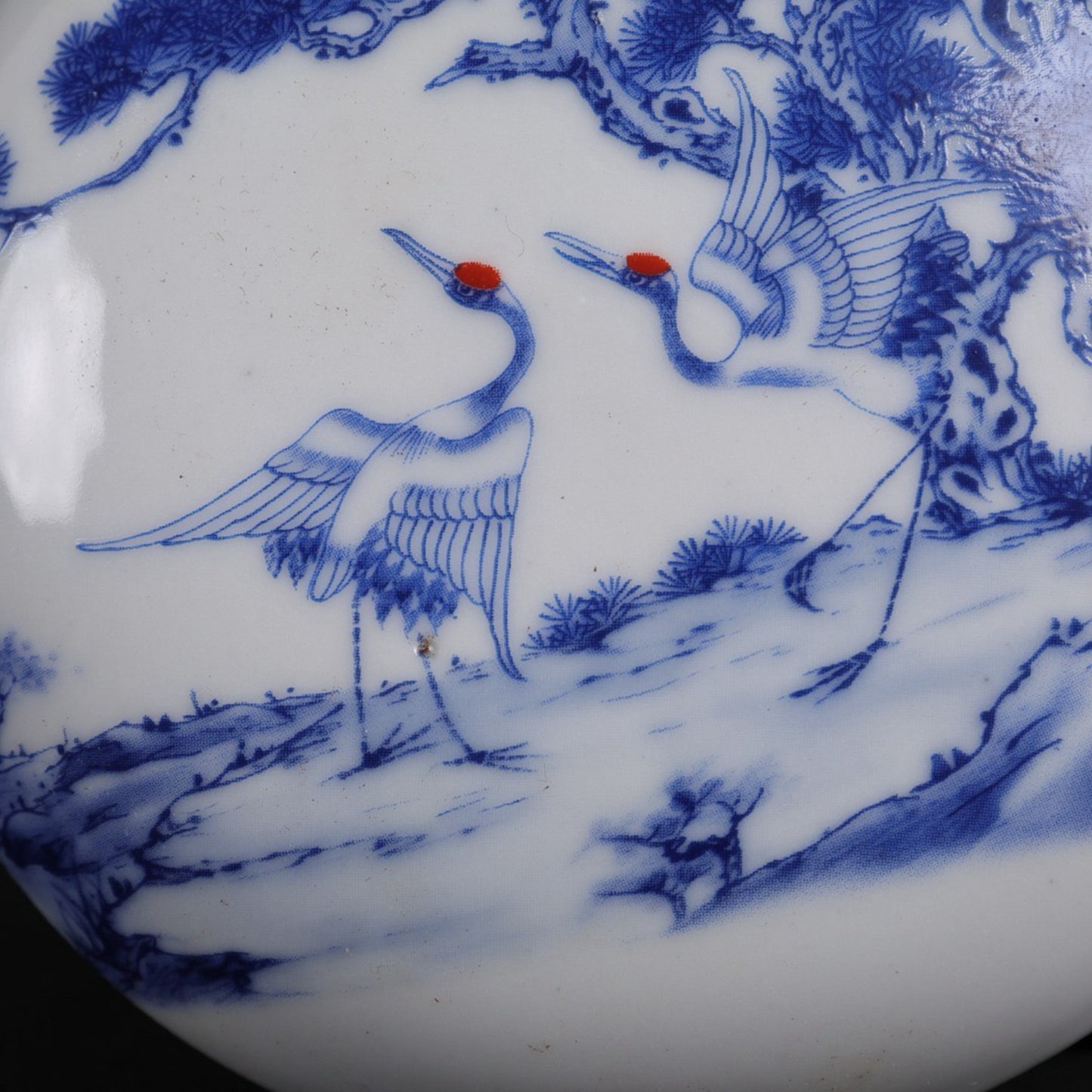 Blue and white pine and crane welcoming spring patterned small printing box