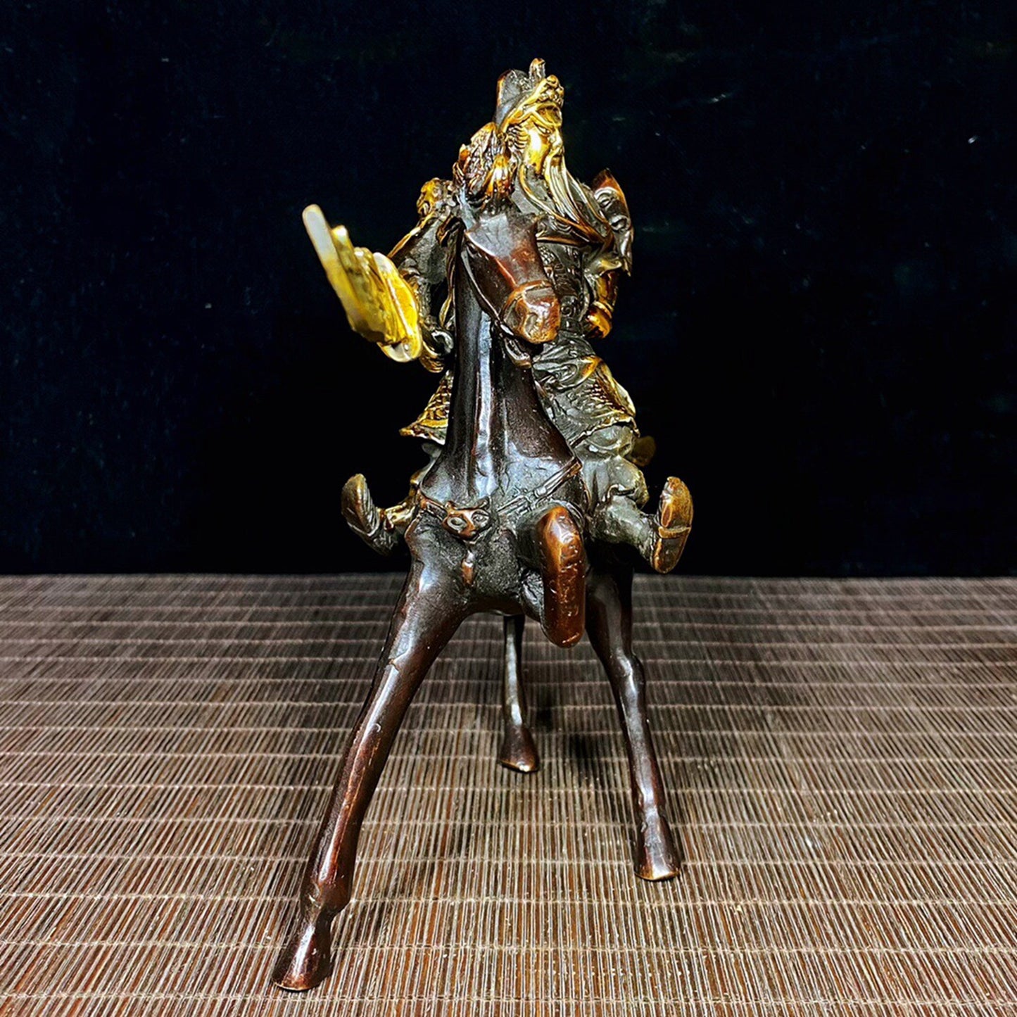 Chinese antique pure copper warhorse Guan Gong