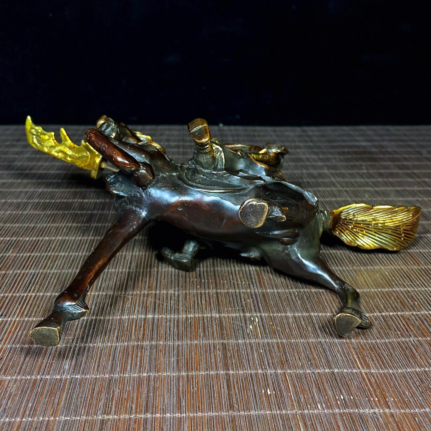 Chinese antique pure copper warhorse Guan Gong