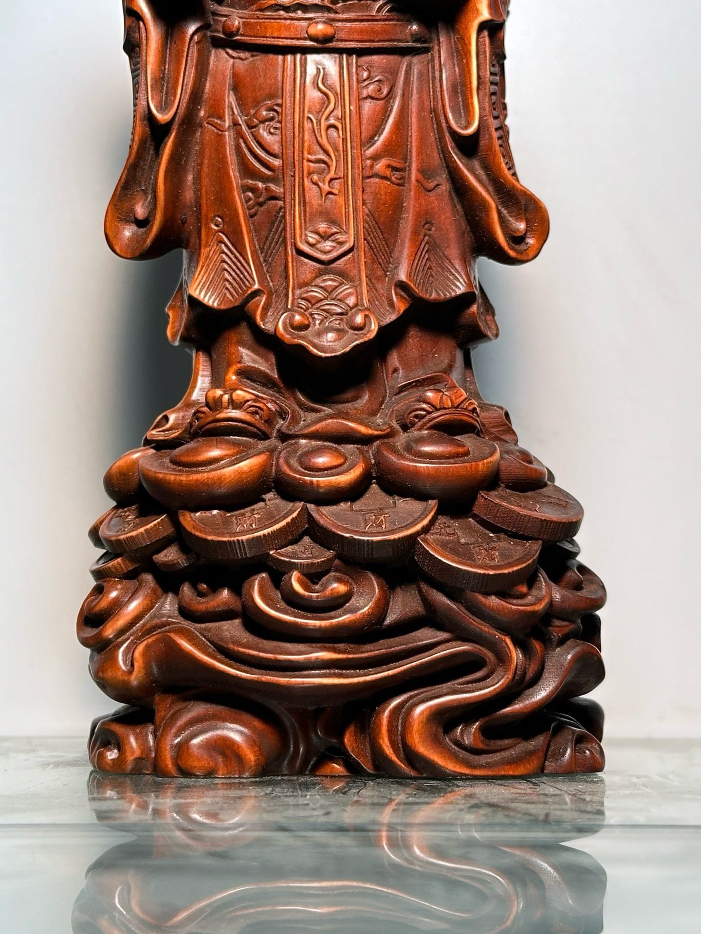 Chinese antique boxwood god of wealth